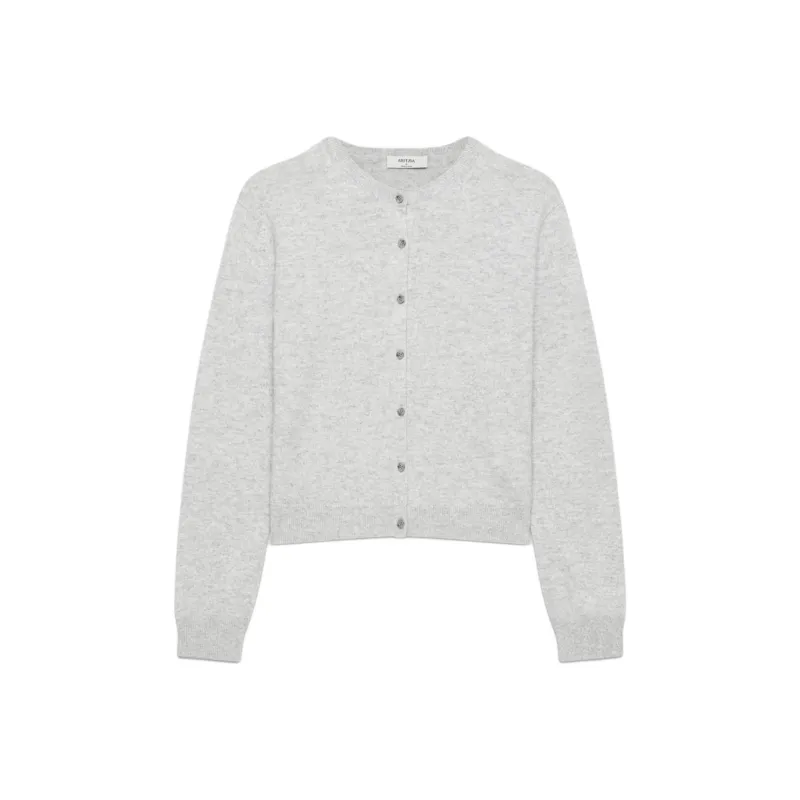 ARITZIA Cashmere Bare Cashmere Crew Cardigan Cashmere Sweater Women's Heather Chrome-0
