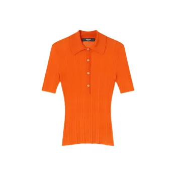 VERSACE Ribbed knit Polo Shirt