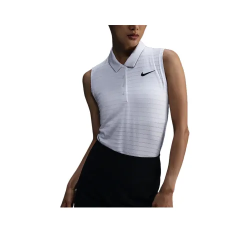 Nike Victory Women's Dri FIT Sleeveless Striped Golf Polo