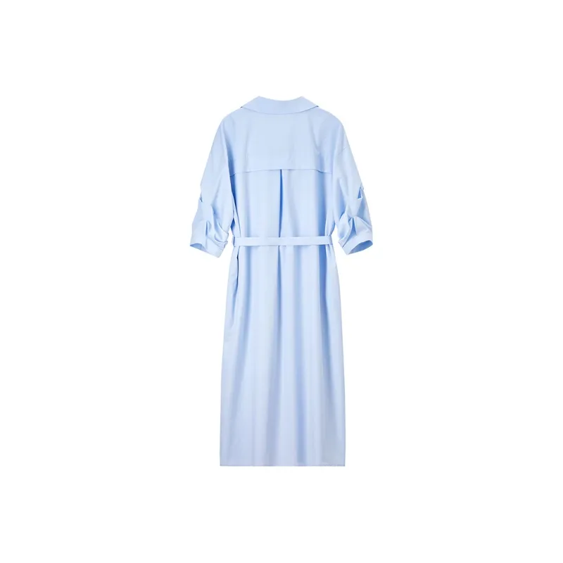 SENTUBILA Short Sleeved Dress Women's Light Blue-3