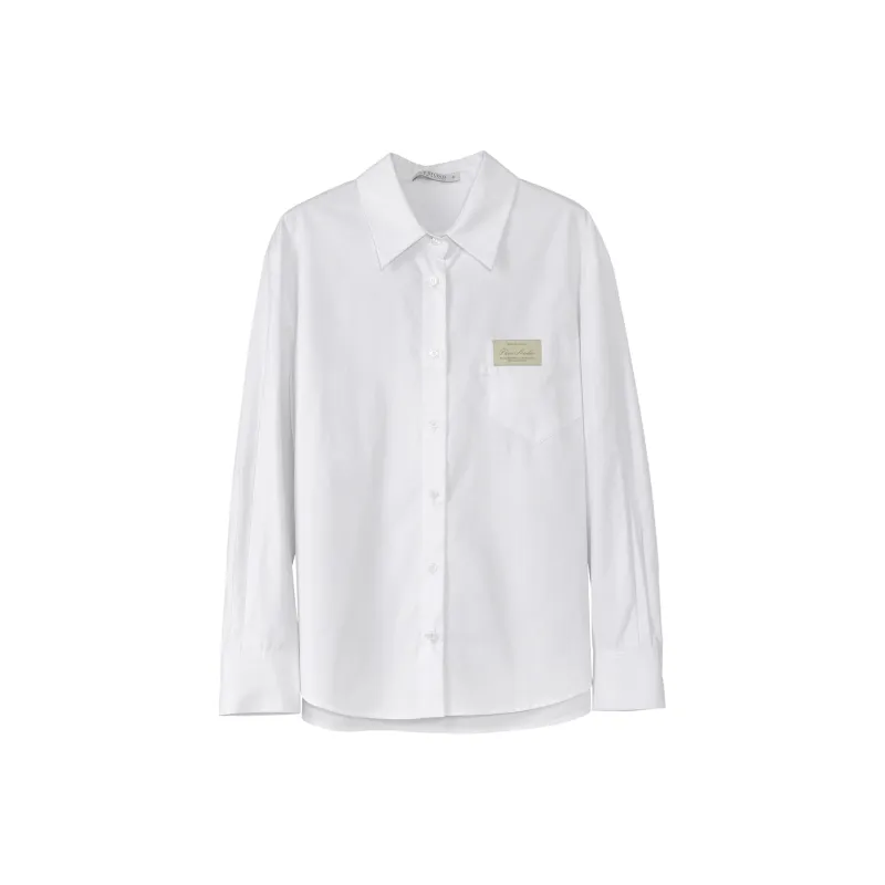 Fstudio Spring Korean Style Solid Color Sweet Style Versatile Shirt Women's-0