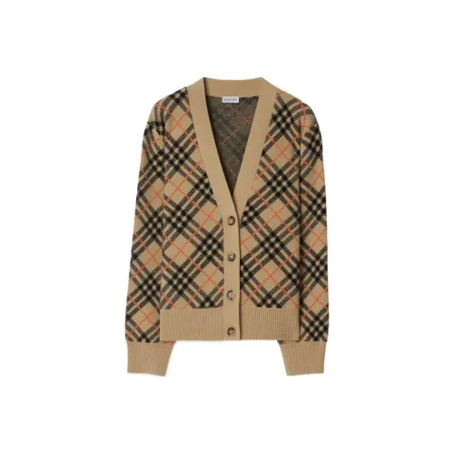 Burberry Checked V Neck Buttoned Cardigan