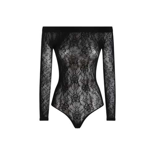 SAINT LAURENT Lace Detailed Off Shoulder Top