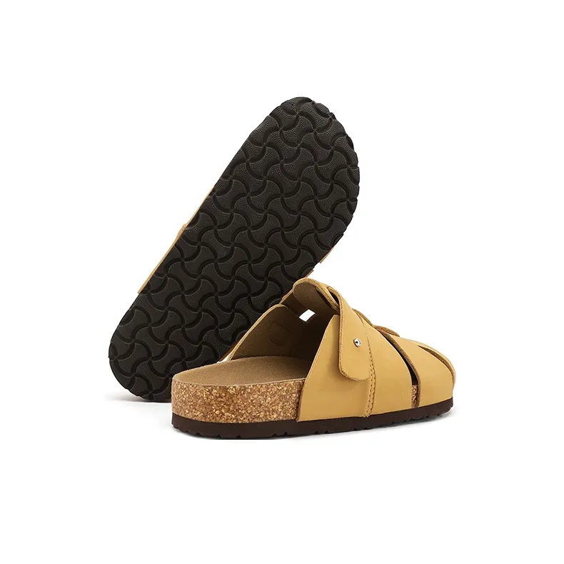 UBZ EVA Abrasion Resistant Closed Toe Slippers Women's Milk Tea-5