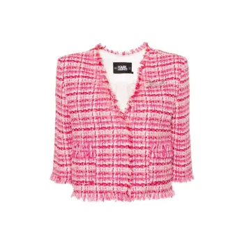 KARL LAGERFELD / Karl Lagerfeld Jeans Logo pin Bouclé Jacket