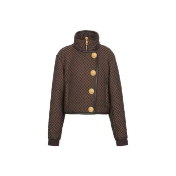 BALMAIN Monogram print Cropped Jacket