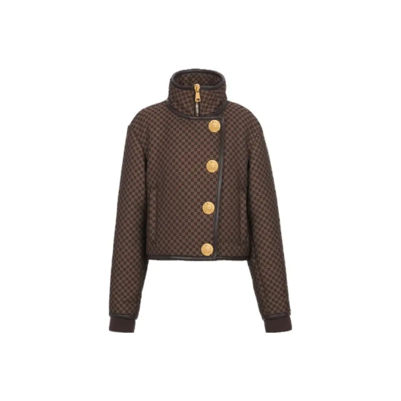 BALMAIN Monogram print Cropped Jacket-0
