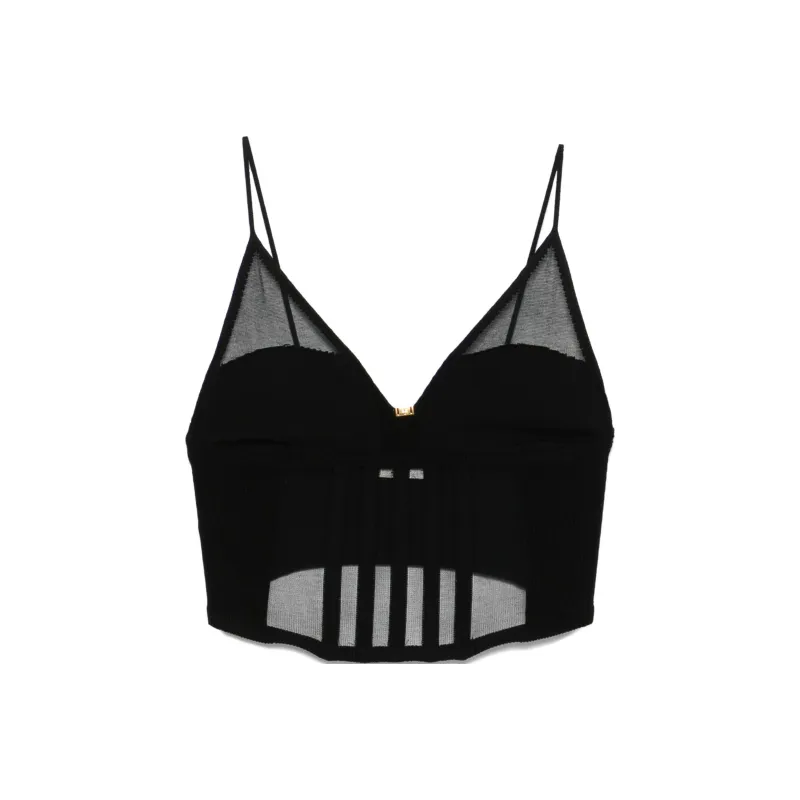 Elisabetta Franchi Semi Sheer Corset Top-0