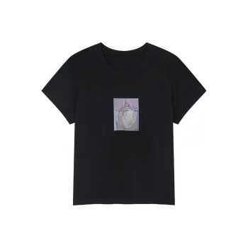 UOOYAA T Shirts Women's Black