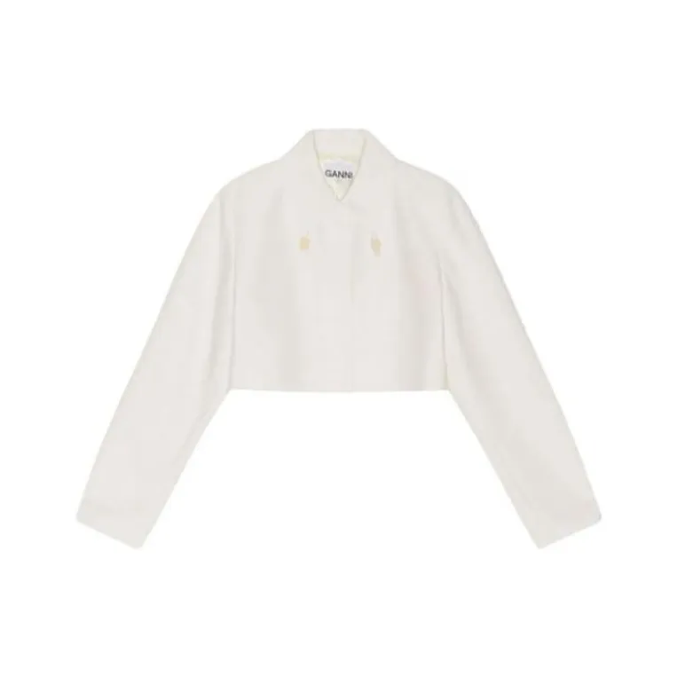 GANNI Slub Cropped Jacket-0