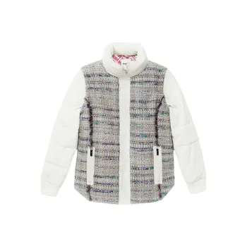 Desigual Short Padded Jacket Bimaterial Jackets & Coats Women's Beige