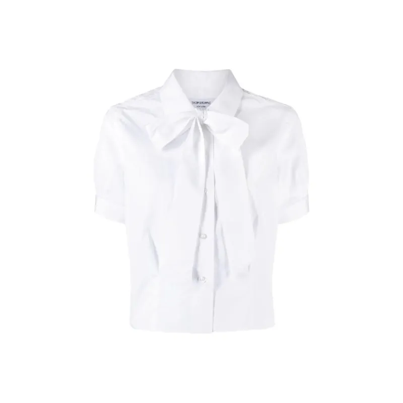 THOM BROWNE Bow embellished Poplin Shirt-0