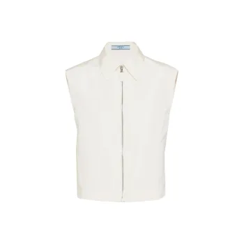 PRADA Zip up Sleeveless Faille Shirt
