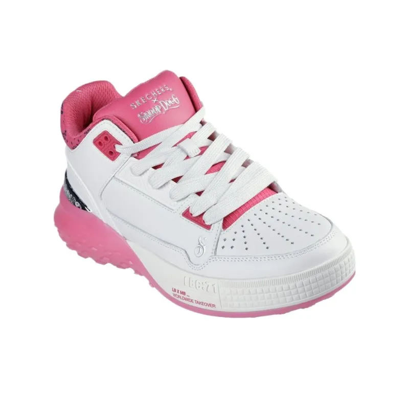 Snoop Dogg x Skechers Sizzle Cushioning Mid Top Training Shoes Women's White Pink-2