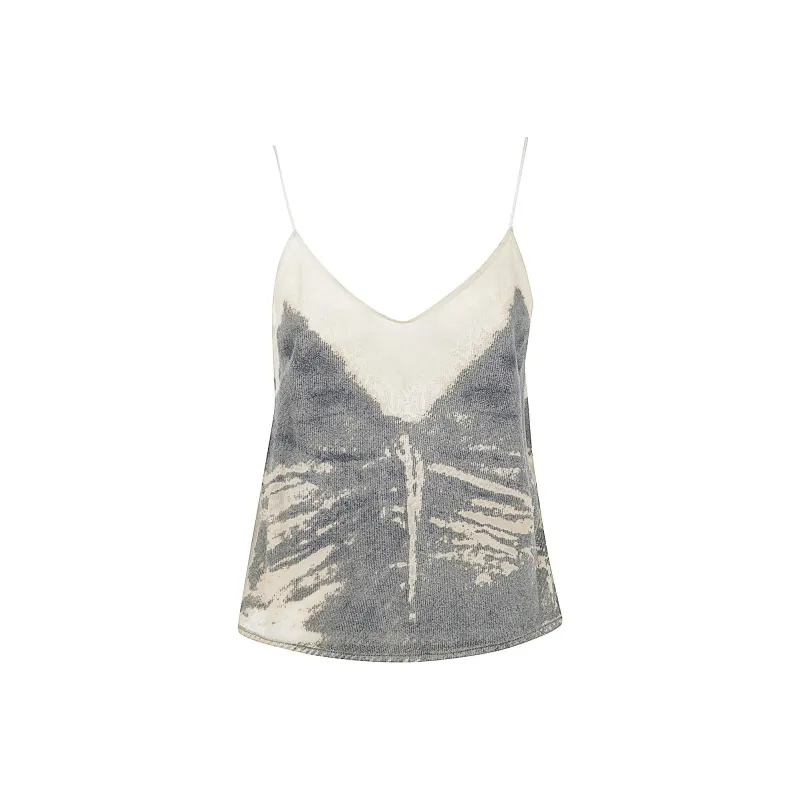 DIESEL Spaghetti Strap Denim Top-0