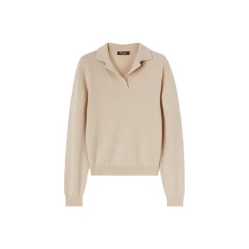 Loro Piana Lago D’Orta Polo Shirt Baby Cashmere Polo Shirt Women's Light Brown