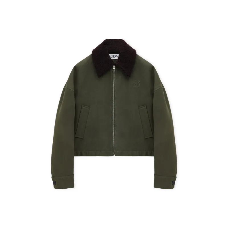 LOEWE Wool Jacket 'Khaki Green'-0