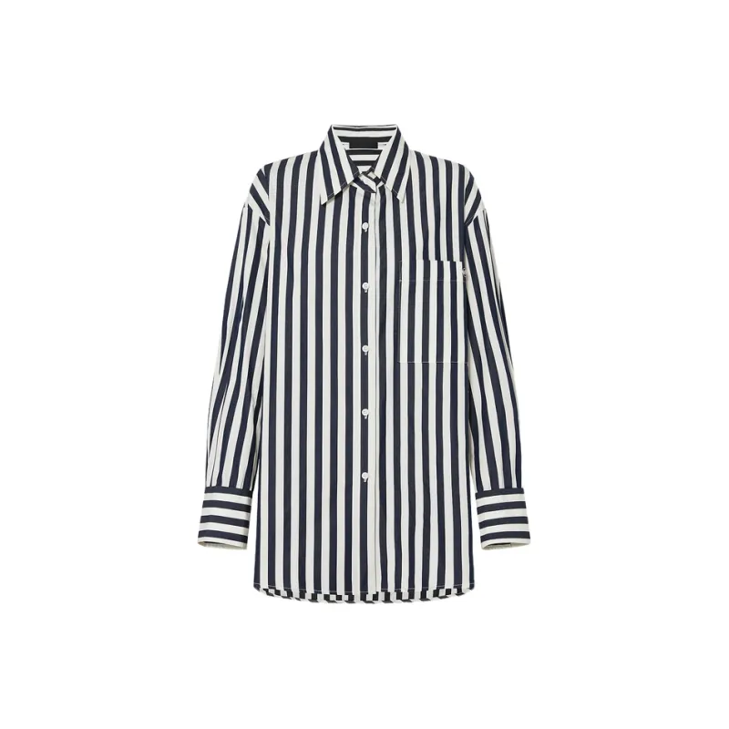 MO&CO Shirts Women's Blue White Stripes Color-0
