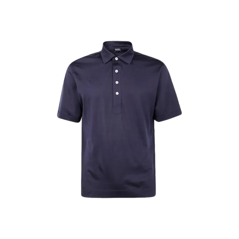 Zegna Polo Shirt Men's Marine Blue-0