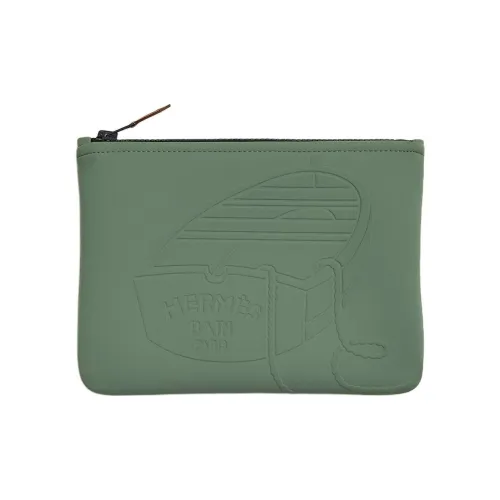 hermes travel Neobain Thalassa Polyamide With Spandex Clutch Small Size Women's Khaki