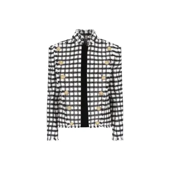 BALMAIN Button embellished Checked Jacket