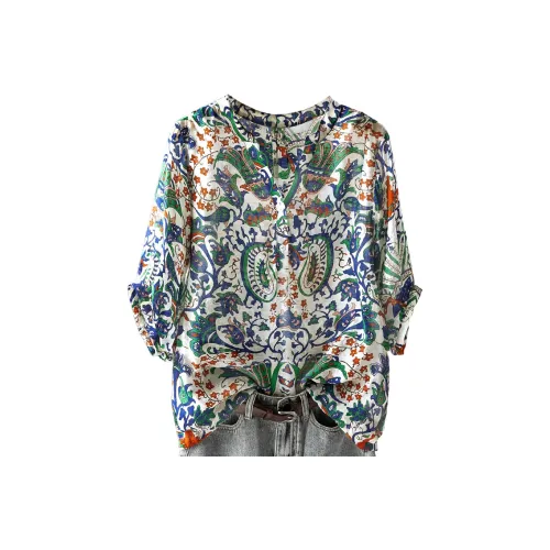 Cypress House Shirt Women's Blue Green Floral