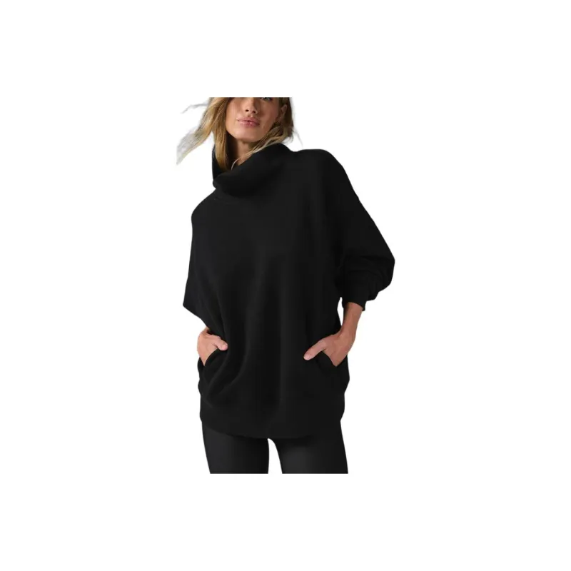 Alo Yoga Hazy Mock Neck Pullover Sweatshirt Women's-0