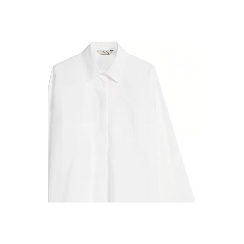 MaxMara Lodola Collection Cotton Oxford Shirt Women's White-4