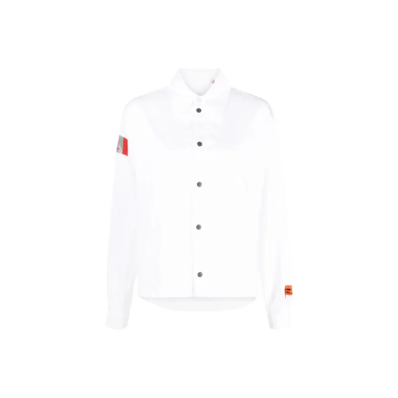 HERON PRESTON Logo patch Cotton Shirt-0