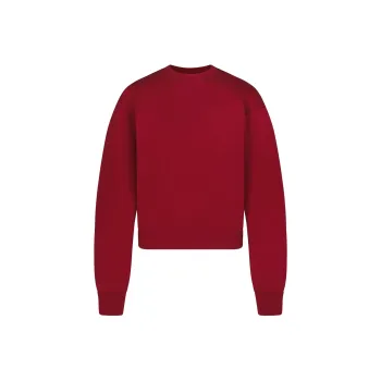 SKIMS Fake Day Collection FW24 COTTON FLEECE CLASSIC CREWNECK Sweatshirt Women's Cranberry/Gooseberry