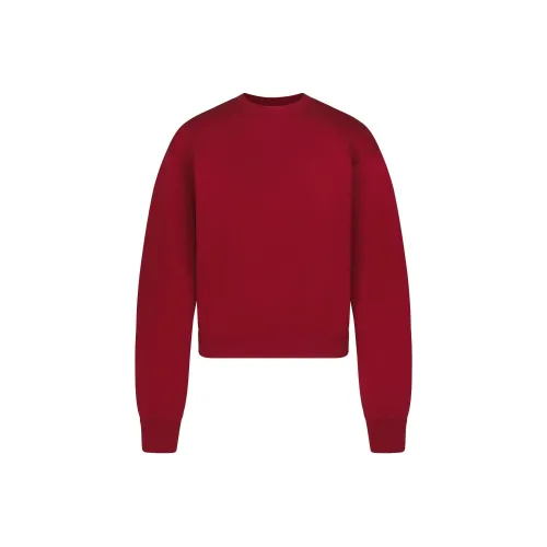SKIMS Fake Day Collection FW24 COTTON FLEECE CLASSIC CREWNECK Sweatshirt Women's Cranberry/Gooseberry