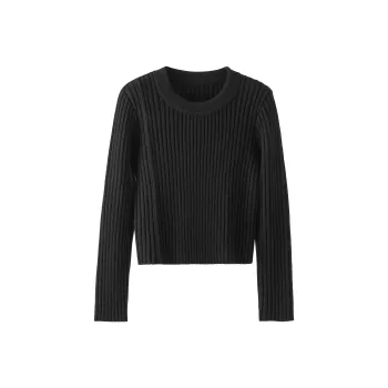 Fstudio Korean Style Crew Neck Fashion Inner Layer Knitwear Sweater Women's Black