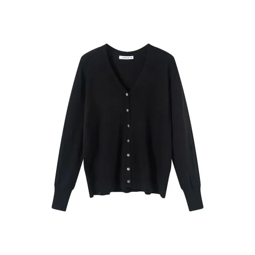 JEANSWEST Elegance Soft Ladylike Cardigan V Neck Solid Color Slim Fit Versatile Skin Friendly Basic Spring Fall Women's