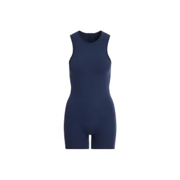 SKIMS SS25 COTTON JERSEY TANK ONESIE Bodysuits Women's NAVY/Marine Blue