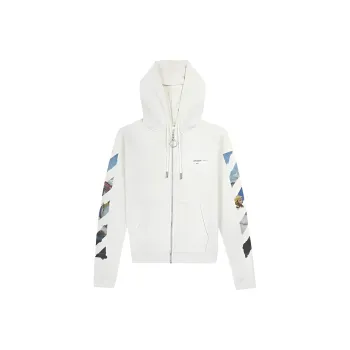OFF WHITE Edouard Manet Floating Studio Arrows Zip Up Hoodie White/Multi