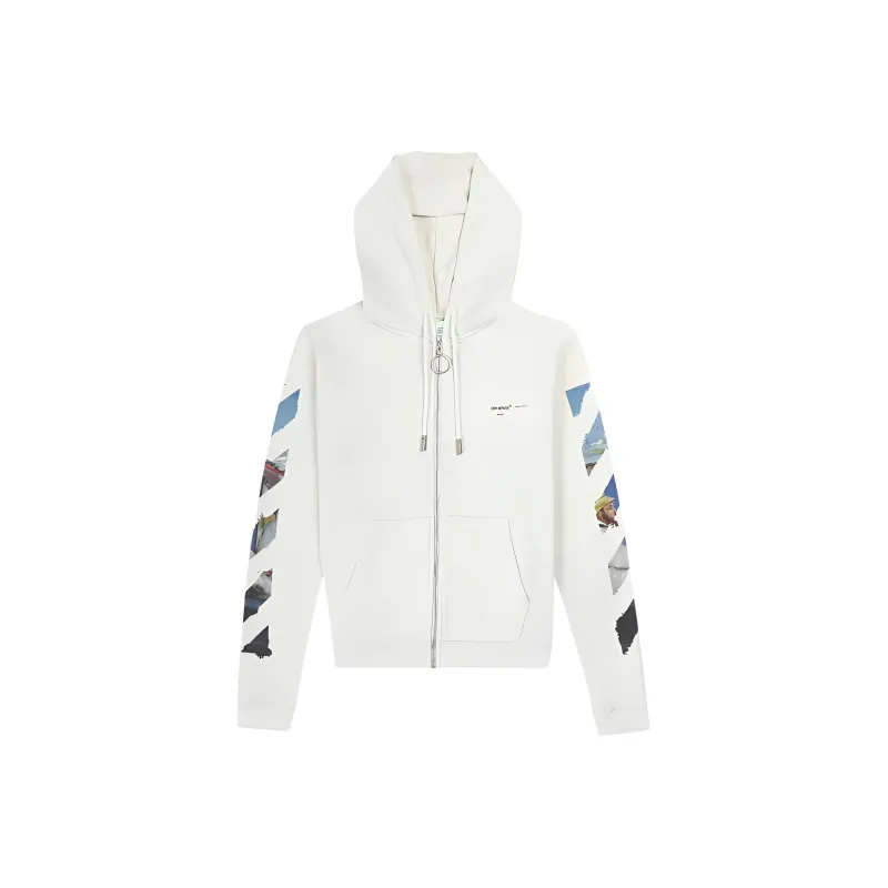 OFF WHITE Edouard Manet Floating Studio Arrows Zip Up Hoodie White/Multi-0