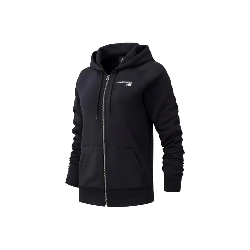 New Balance NB Classic Core Fleece Fashion Full Zip Jackets Coats Women's Black-0