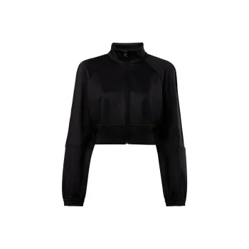 Reebok Logo-embroidered Cropped Track Jacket