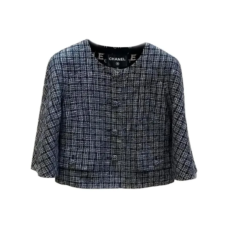 CHANEL Jackets Coats Women's Black Gray Color-0