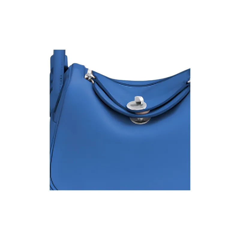 HERMES Lindy Swift Calfskin Shoulder Bag, Crossbody Bag, Handbag Mini Women's 71 Bleu France French Blue-3