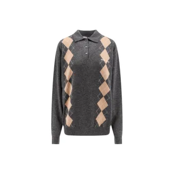 MIU MIU Long-Sleeved Knitted Polo Jumper