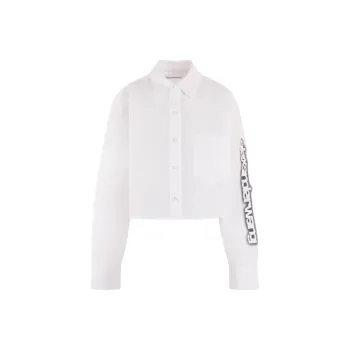 Alexander Wang Halo Print Cropped Button Up Shirt