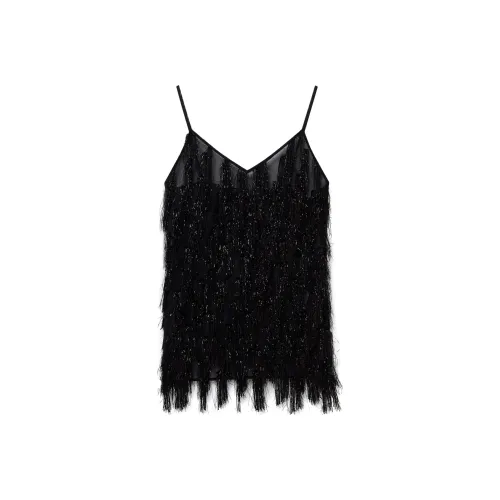 Stella McCartney Glitter Tassel V neck Tank Top