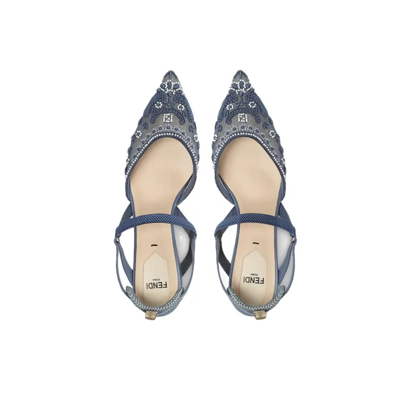 FENDI Colibrì Lite Slim Heel High Heels Women's Blue-3