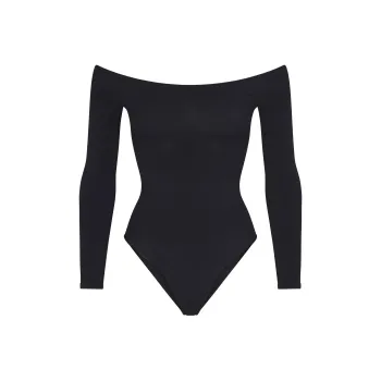 SKIMS SEAMLESS SCULPT OFF THE SHOULDER BRIEF BODYSUIT Bodysuits Women's ONYX/Onyx