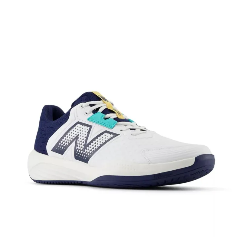 New Balance NB 696v6 Abrasion Resistant Low Top Running Shoes Men's White Blue 2E Width-3