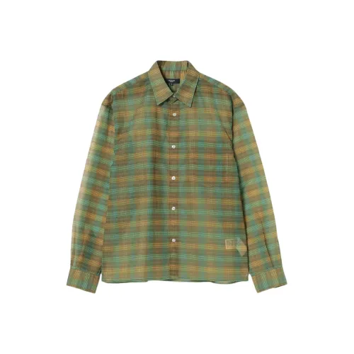 Beams Shirts Men Olive Green