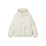 Cream White (90% Gray Duck Down Sherpa Patchwork)
