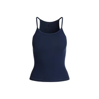 SKIMS SS25 COTTON RIB LONG CAMI Camisole Women's NAVY/Marine Blue