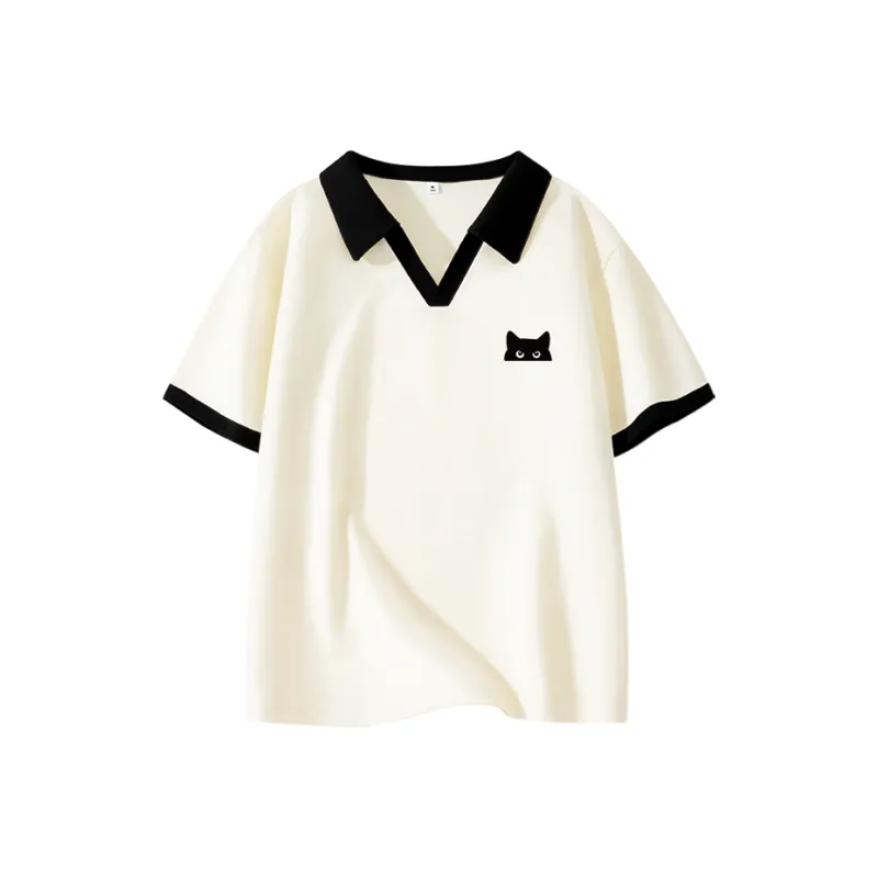 Cotton Polo Shirts Women's-3